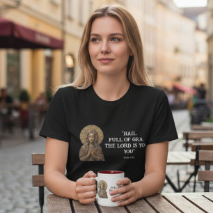 Geschnitzte Hingabe Holz-Maria Zweifarbige Tasse
