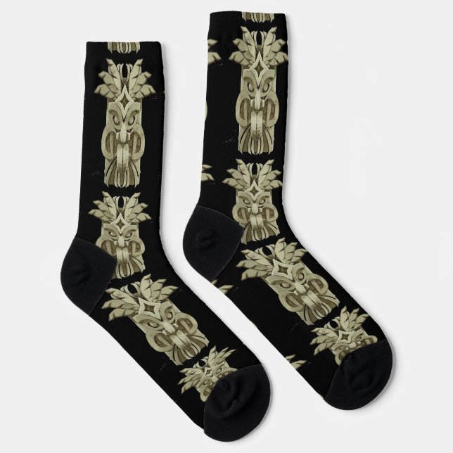 Geschnitzte Tiki-Skulptur Donner Socken (Rechts)