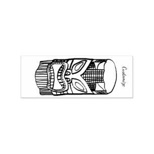Geschnitzte Tiki Skulptur Thunder_Cove Gummistempel