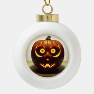 Geschnitzter Halloween-Kürbis Keramik Kugel-Ornament