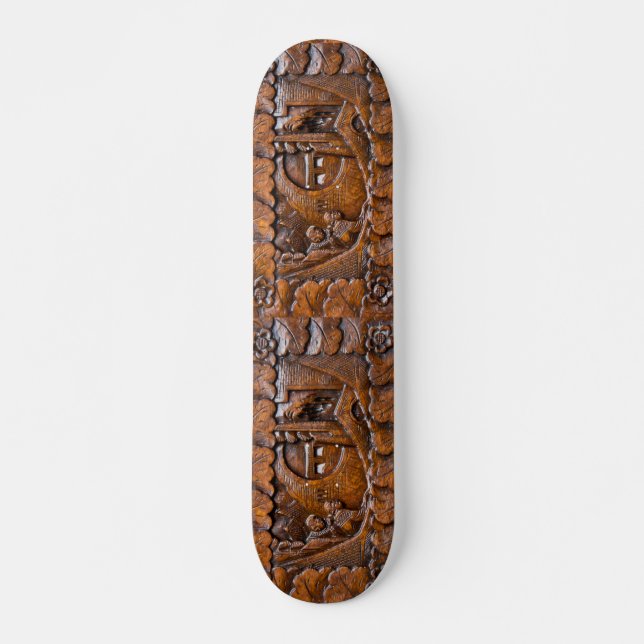 Geschnitzter hölzerner orientalischer Blick Skateboard (Vorne)