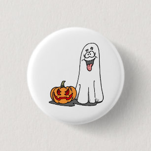 Geschnitzter Kürbis Dummer Geist Jack O'Lantern Button