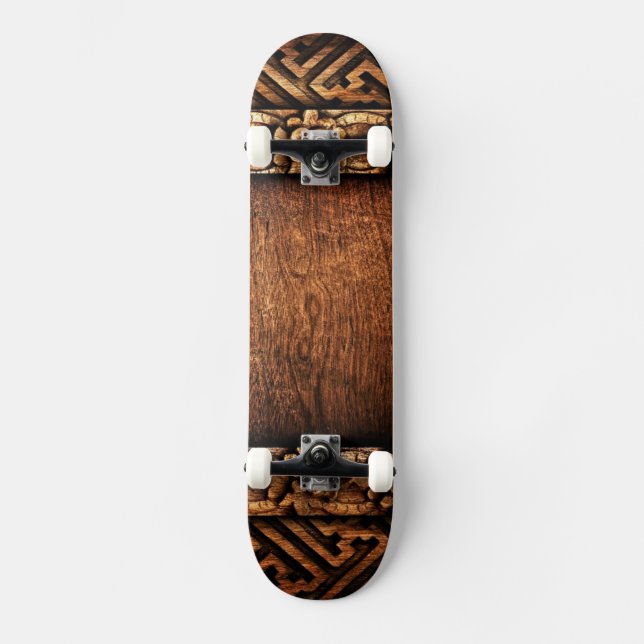 Geschnitztes hölzernes Muster Skateboard (Vorderseite)