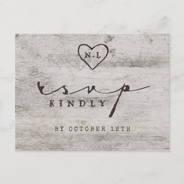 Geschnitztes Schatz-rustikales Postkarte (Vorderseite)