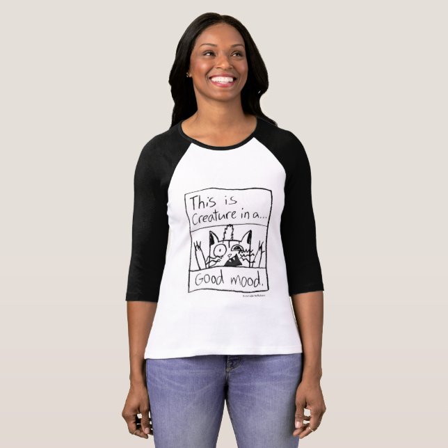 Geschöpf-Katzen-Baseball-T-Shirt T-Shirt (Vorne ganz)