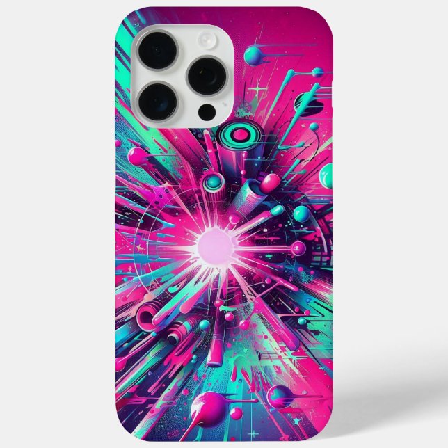 Geschottetes Chaos: Neonfarben-Spritzer Case-Mate iPhone Hülle (Rückseite)
