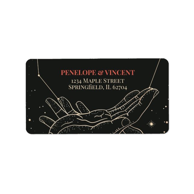 Geschrieben bei der Hochzeit der Sterne Adressaufkleber (Vorne)