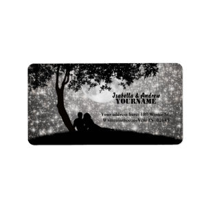 Geschrieben in das Stern-Adressen-Etikett Adressaufkleber