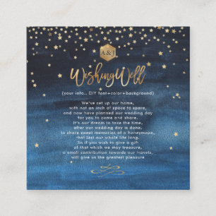 Geschrieben in den Stars Gold Wishing Well Cards Quadratische Visitenkarte