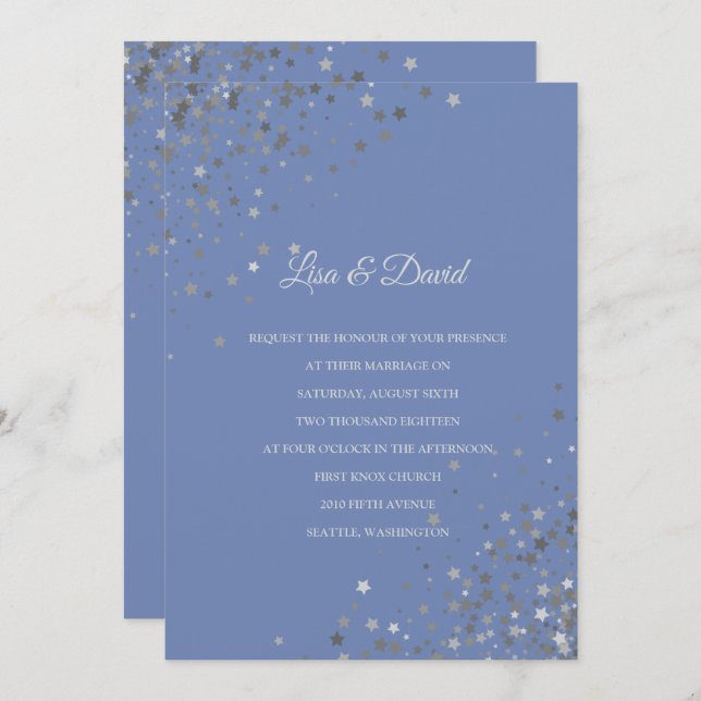 Geschrieben in den Sternen Einladung Hochzeit (Vorne/Hinten)