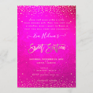 Geschrieben in den Sternen Sweet 16, Flashy Neon P Einladung