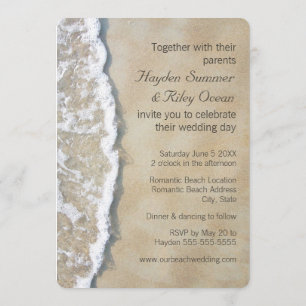 Geschrieben in der Sand Beach Hochzeit Einladung