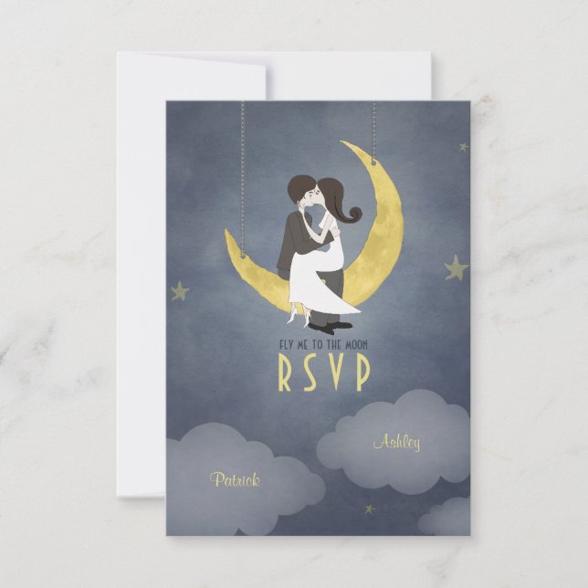 Geschrieben in der Stars Hochzeit RSVP Einladung (Vorderseite)