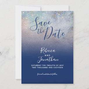 Geschrieben in der Stars Navy Galaxy Save the Date Einladung