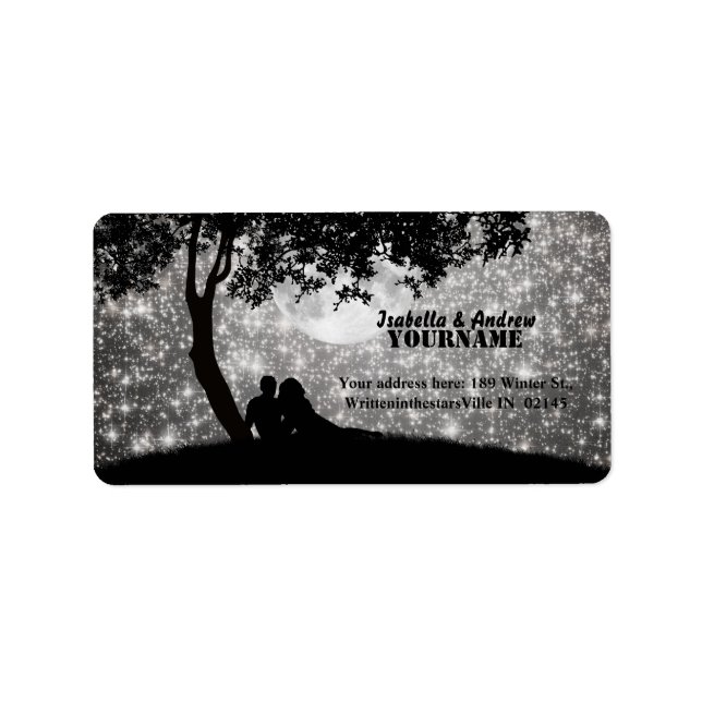 Geschrieben in der Sternenanschrift Adressaufkleber (Vorne)