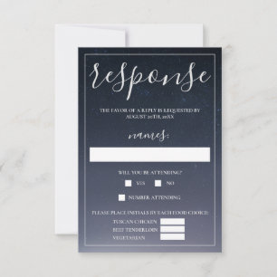 Geschrieben in der Sternennachtssonne Hochzeit RSVP Karte