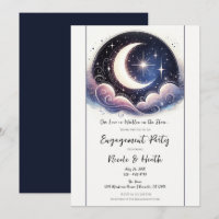 Geschrieben in Stars Watercolor Moon Engagement Pa