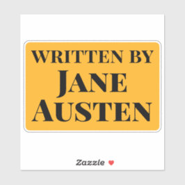 Geschrieben von Jane Austen Yellow Black Serif Tex Aufkleber