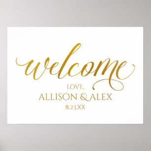 Geschriebenes C Wedding Welcome Sign - Imitate Foi Poster