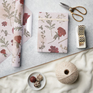 Geschriebenes Weihnachtswrapping-Papier der Blume Geschenkpapier