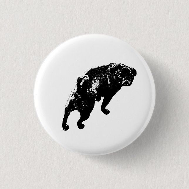 Geschrittener Schritt, Wachsames Lächeln Button (Vorderseite)