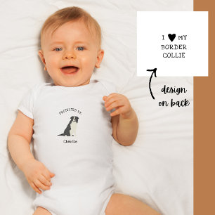 Geschützt durch Border Collie Hundeshirt Baby Strampler