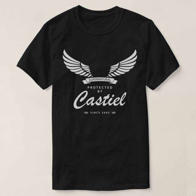 Geschützt durch Castiel Supernatural  T-Shirt (Design vorne)