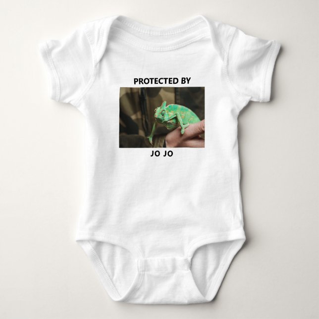 Geschützt durch Chameleon Lizard Foto Funny Custom Baby Strampler (Vorderseite)