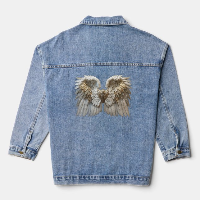 "Geschützt durch die Engel" Denim Jacket Jeansjacke (Rückseite)