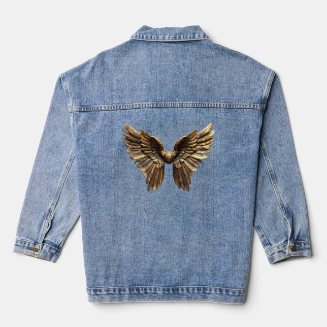 "Geschützt durch die Engel" Denim Jacket Jeansjacke (Rückseite)