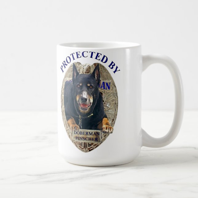 Geschützt durch DobermannPinscher Kaffeetasse (Rechts)