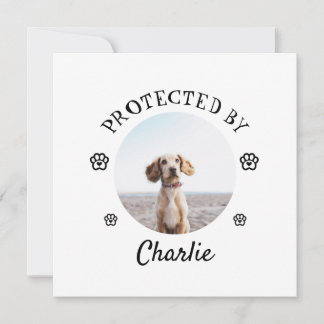 Geschützt Durch Hund Foto Pfotenabdruck Design Feiertagskarte
