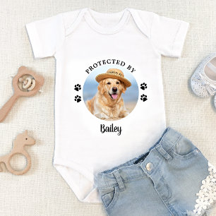 Geschützt Durch Hund Personalisiertes Foto Baby Strampler