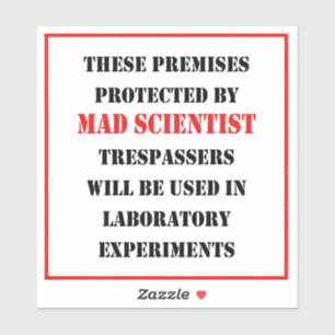 Geschützt durch Mad Scientist Aufkleber