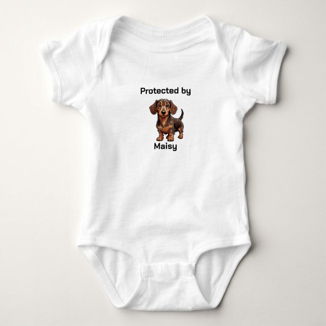 Geschützt durch (Name des Tieres) Baby Strampler (Vorderseite)