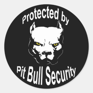 Geschützt durch Pit Bull Security Runder Aufkleber