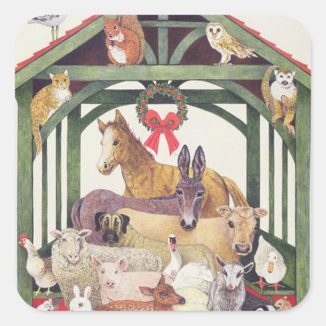 geschützt quadratischer aufkleber (Vorderseite)