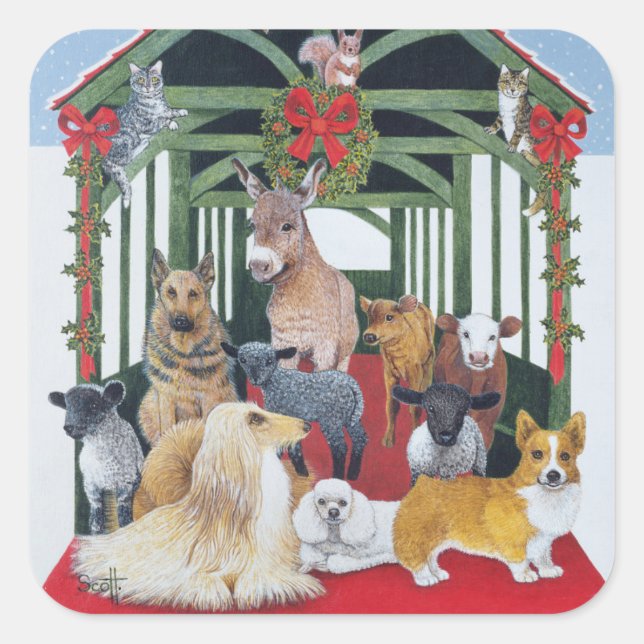 Geschützt Quadratischer Aufkleber (Vorderseite)