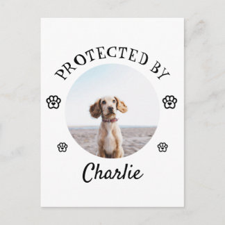 Geschützt von Hund-Foto-Pfotenabdruck-Design Feiertagspostkarte