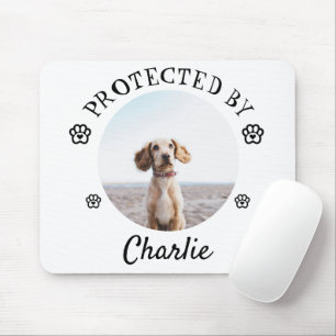 Geschützt von Hund Pfotenabdruck Design Mousepad
