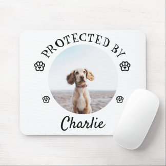 Geschützt von Hund Pfotenabdruck Design Mousepad