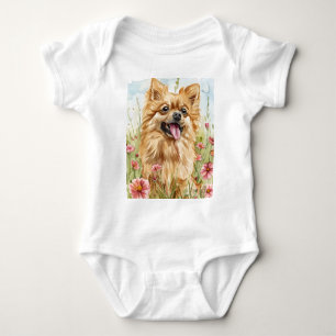 Geschützt von Pomeranian Baby Bodysuit Strampler