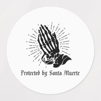 Geschützt von Santa Muerte Etiketten