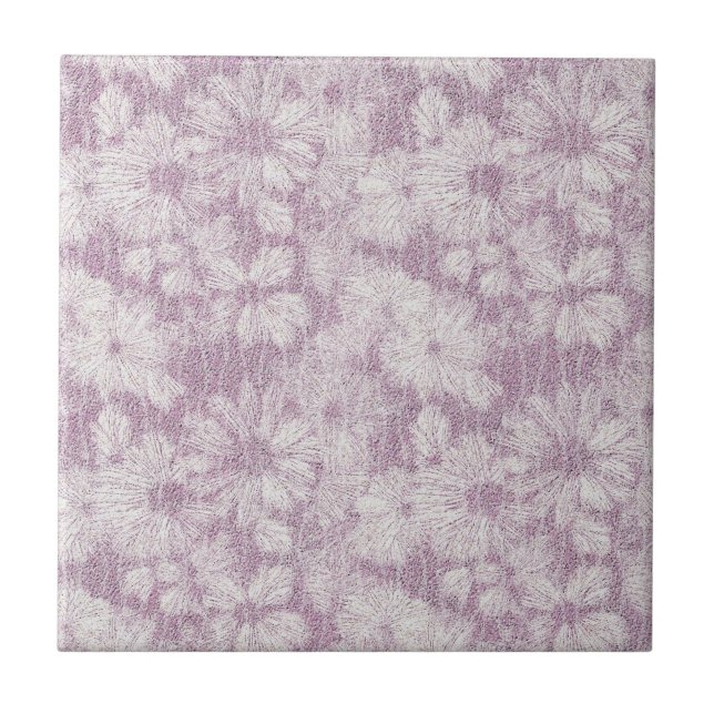 Geschützte Daisy Textured in Soft Lilac Relief Fliese (Vorderseite)