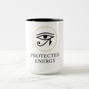 Geschützte Energie – Minimales Horusauge-Symbol Tasse