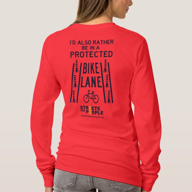 Geschützte Fahrradstrecke T-Shirt (Rückseite)