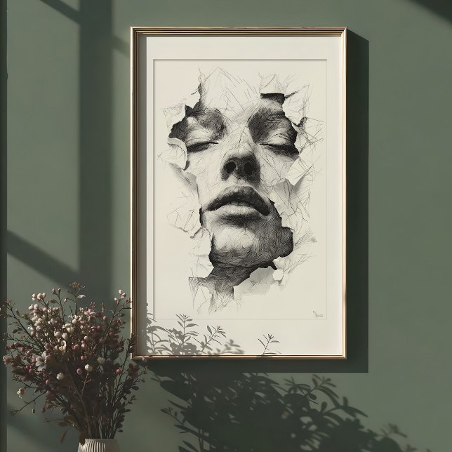 Geschützte Gelassenheit: einfarbige Linie - Kunstg Poster (Von Creator hochgeladen)