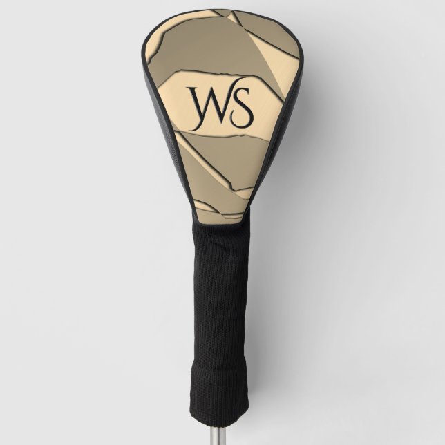 Geschützte Gold Persönliche Initialen Golf Headcover (Vorderseite)