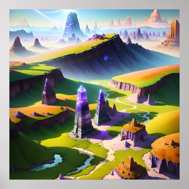 Geschützte Lila Horizonte V2 Poster (Vorne)