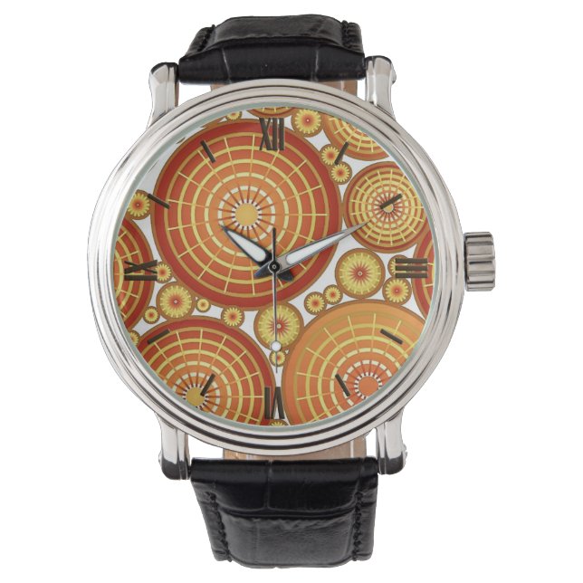 Geschützte Räder - Kupfer und Gold Armbanduhr (Vorderseite)